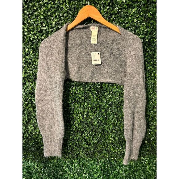 Free People Prima Donna Knit Bolero, One Size, Gray NWT - Picture 1 of 5